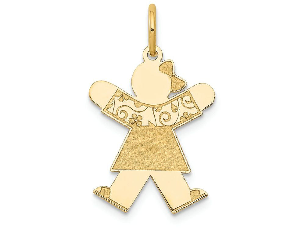 FJC Finejewelers 14k Yellow Gold Kid Girl Jumping Pattern Sleeves Charm 15 x 25mm