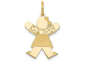 FJC Finejewelers 14k Yellow Gold Kid Girl Jumping Pattern Sleeves Charm 15 x 25mm