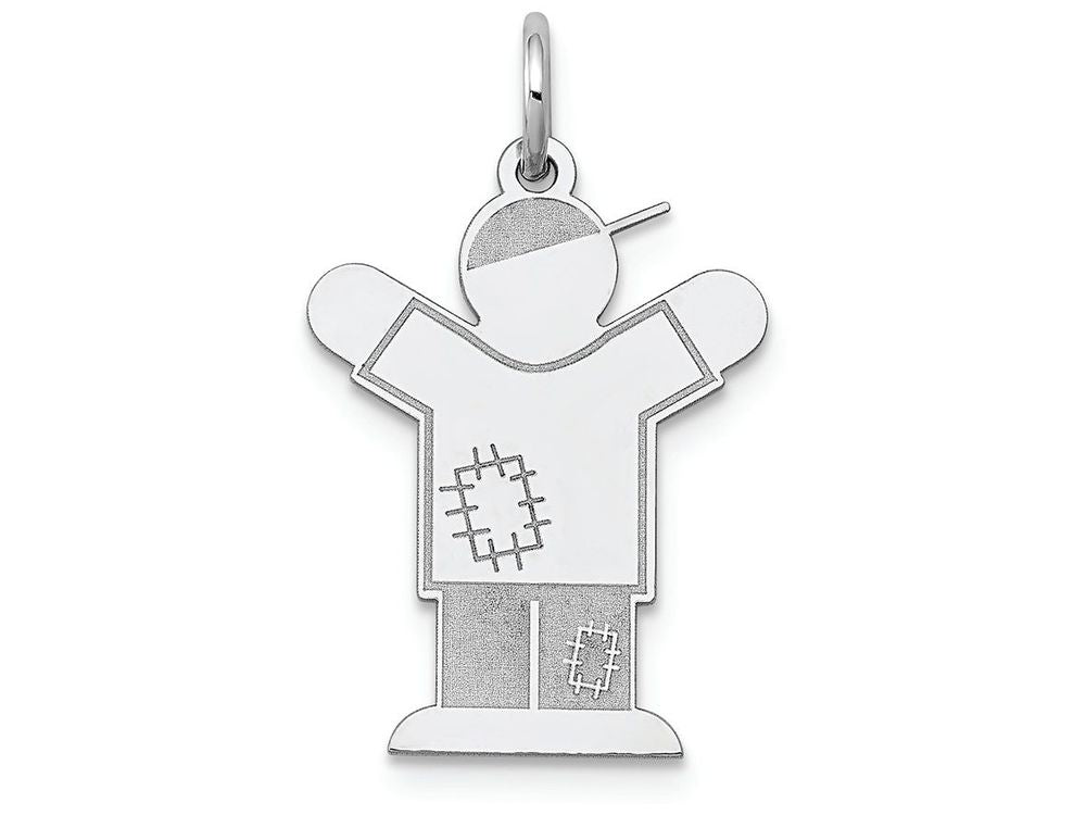 FJC Finejewelers 14k White Gold Kid Boy Patched Clothing Charm 15 x 25mm