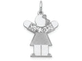 FJC Finejewelers 14k White Gold Kid Girl Pattern Sleeves Charm 15 x 25mm