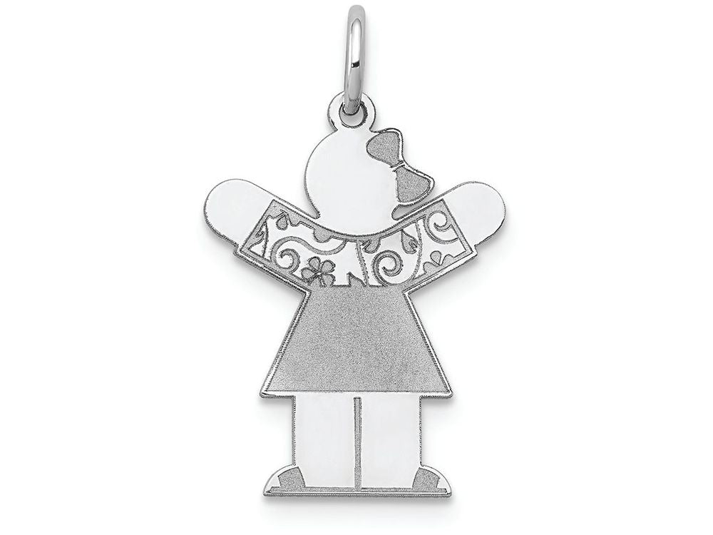 FJC Finejewelers 14k White Gold Kid Girl Pattern Sleeves Charm 15 x 25mm
