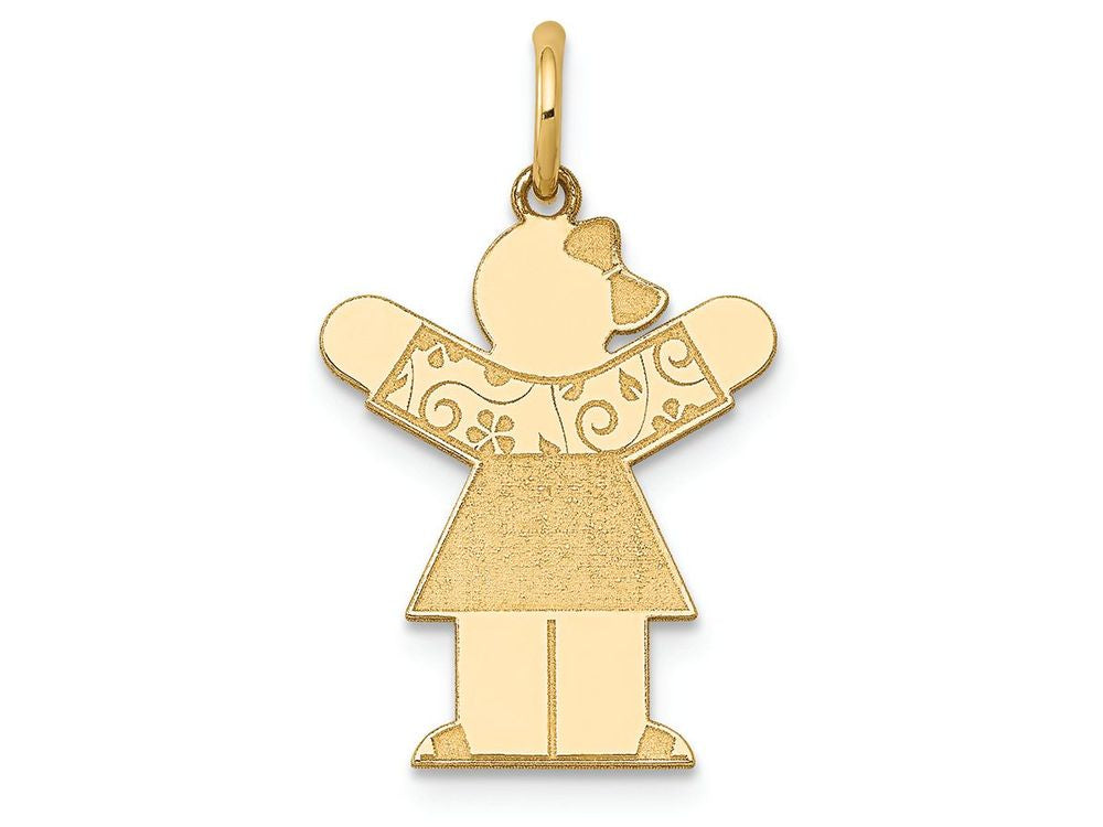 FJC Finejewelers 14k Yellow Gold Kid Girl Pattern Sleeves Charm 15 x 25mm