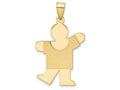 FJC Finejewelers 14k Yellow Gold Solid Satin Engravable Themed Kids Boy Charm 20 x 35mm