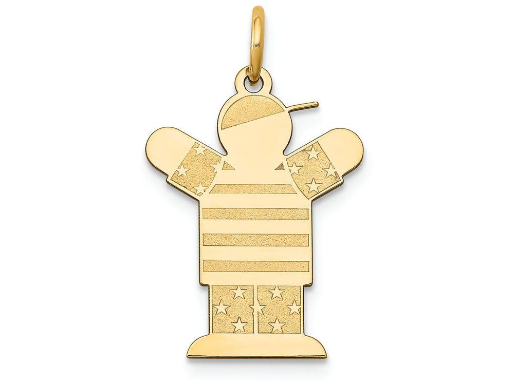 FJC Finejewelers 14k Yellow Gold Kid Themed Boy Stars and Strips Charm 15 x 25mm