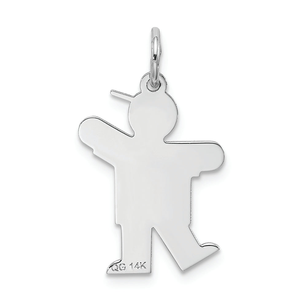 FJC Finejewelers 14k White Gold Kid Charm 15 x 25mm Themed Boy