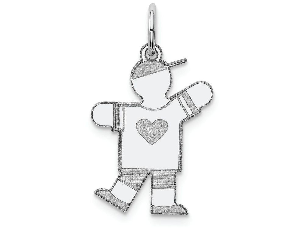 FJC Finejewelers 14k White Gold Kid Charm 15 x 25mm Themed Boy