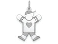 FJC Finejewelers 14k White Gold Kid Charm 15 x 25mm Themed Boy Jumping
