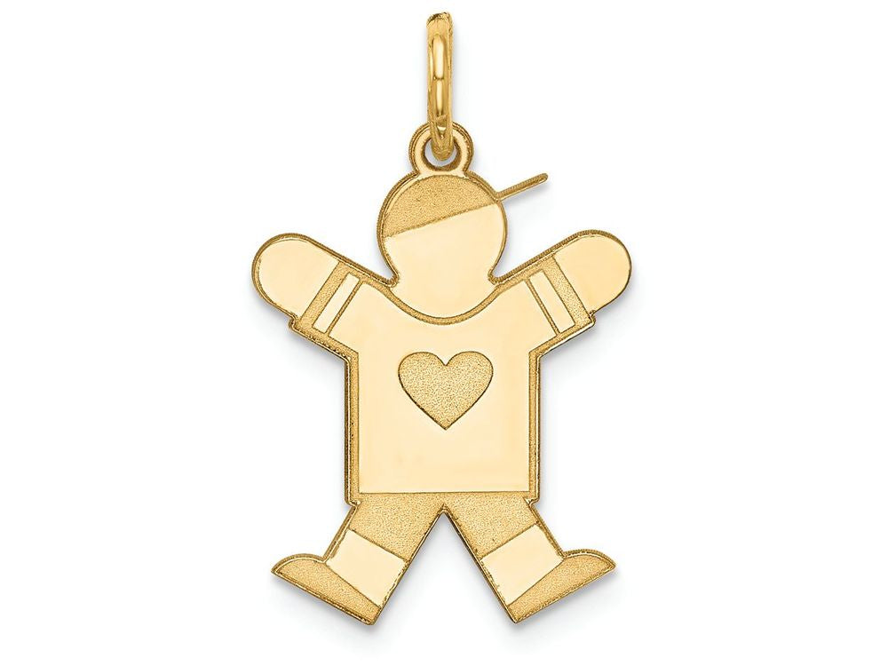 FJC Finejewelers 14k Yellow Gold Kid Charm 15 x 25mm Themed Boy Jumping
