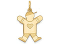 FJC Finejewelers 14k Yellow Gold Kid Charm 15 x 25mm Themed Boy Jumping