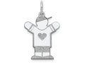 FJC Finejewelers 14k White Gold Kid Charm 15 x 25mm Themed Buy with Heart
