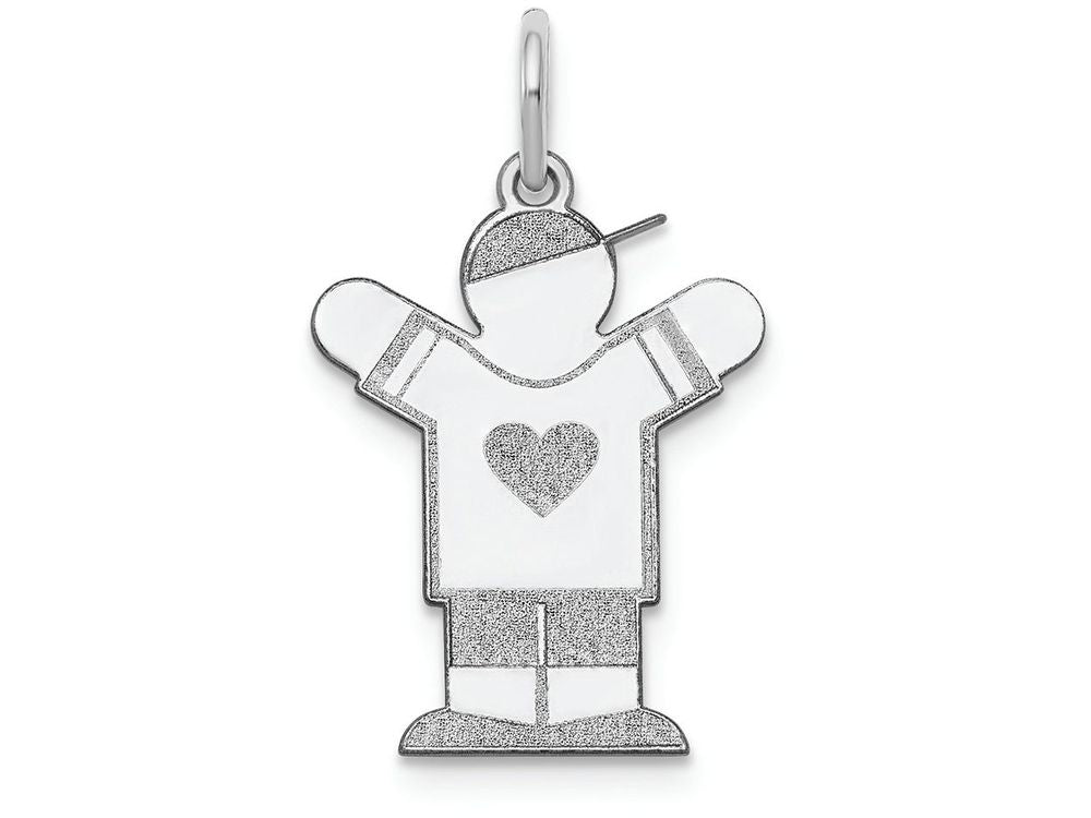 FJC Finejewelers 14k White Gold Kid Charm 15 x 25mm Themed Buy with Heart