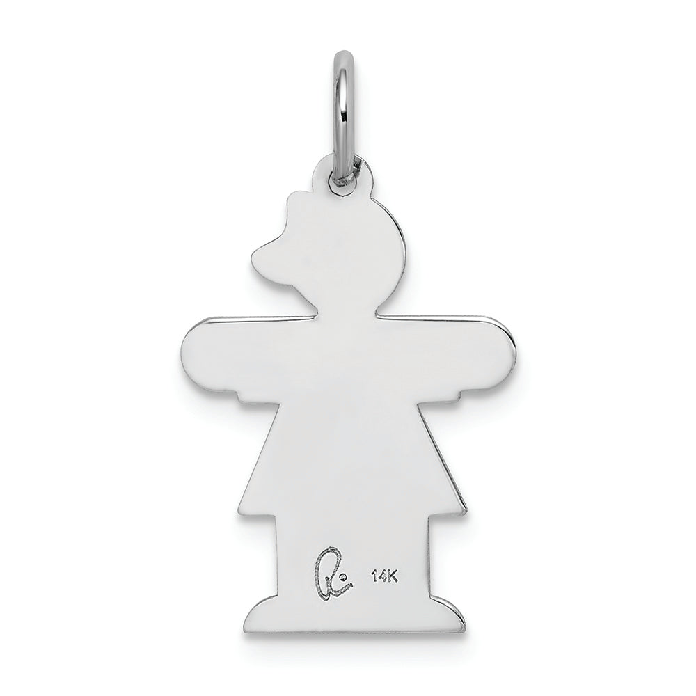 FJC Finejewelers 14k White Gold Girl Themed Kid Charm 15 x 25mm
