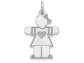 FJC Finejewelers 14k White Gold Girl Themed Kid Charm 15 x 25mm