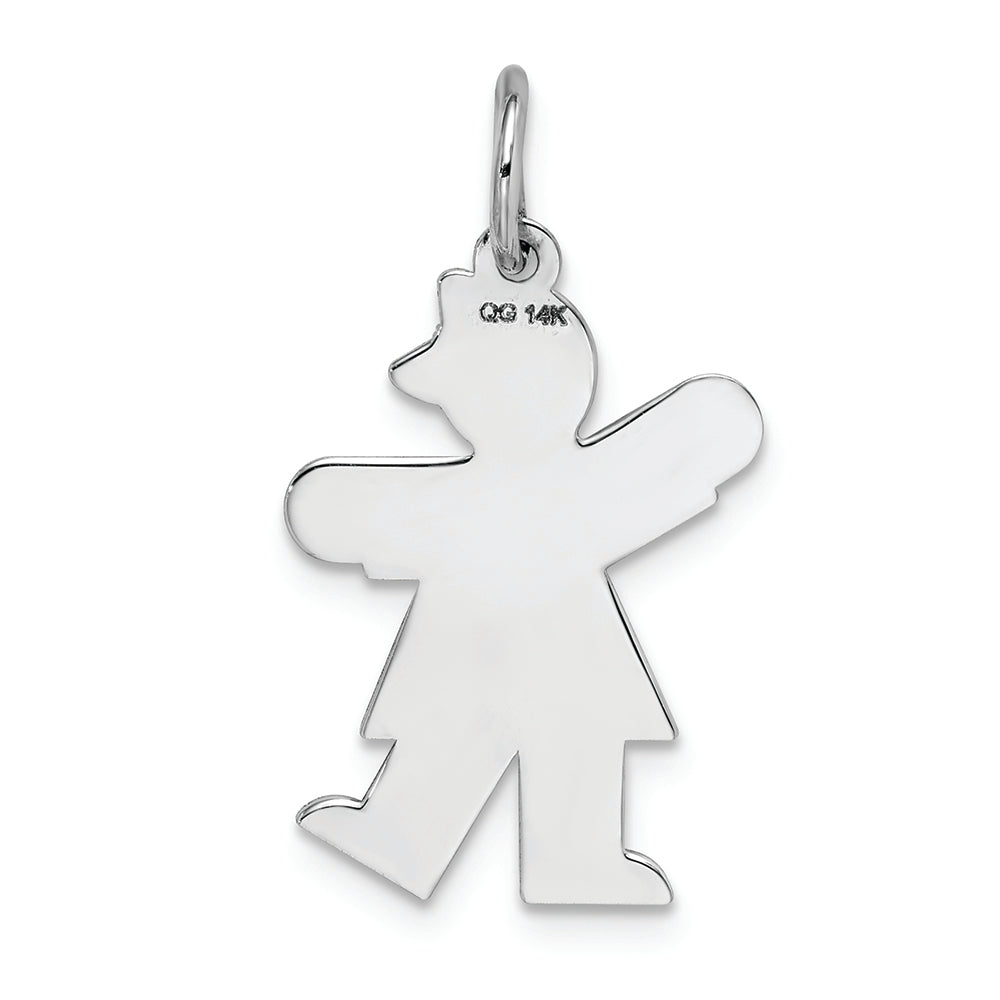 FJC Finejewelers 14k White Gold Kid Girl Themed Charm 15 x 25mm