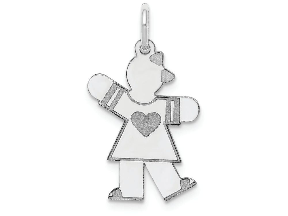 FJC Finejewelers 14k White Gold Kid Girl Themed Charm 15 x 25mm
