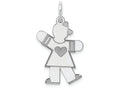 FJC Finejewelers 14k White Gold Kid Girl Themed Charm 15 x 25mm