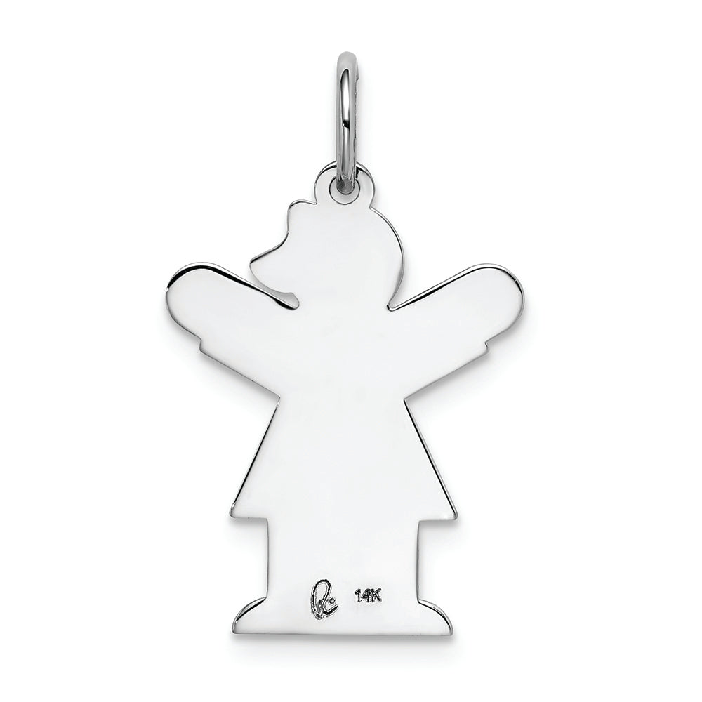 FJC Finejewelers 14k White Gold Girl with Heart Kid Charm 15 x 25mm