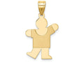 FJC Finejewelers 14k Yellow Gold Solid Satin Engravable Boy Charm