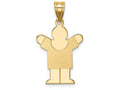 FJC Finejewelers 14k Yellow Gold Solid Satin Engravable Boy Charm