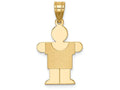 FJC Finejewelers 14k Yellow Gold Solid Satin Engravable Boy Charm