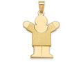 FJC Finejewelers 14k Yellow Gold Solid Satin Engravable Boy Charm 20 x 35mm