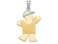 FJC Finejewelers 14k Two-tone Gold Large Boy with Hat On Left Engravable Charm 19 x 30mm