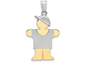 FJC Finejewelers 14k Two-tone Gold Large Boy with Hat On Right Engravable Charm 20 x 30mm