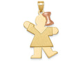 FJC Finejewelers 14k Two-tone Gold Large Girl with Bow On Right Engravable Charm 20 x 30mm