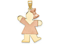 FJC Finejewelers 14k Two-tone Gold Large Girl with Bow On Right Engravable Charm