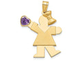 FJC Finejewelers 14k Yellow Gold Girl with CZ February Birth Month Stone Charm