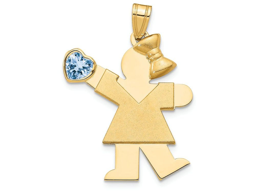 FJC Finejewelers 14k Yellow Gold Girl with CZ March Birth Month Stone Charm