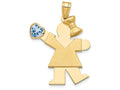 FJC Finejewelers 14k Yellow Gold Girl with CZ March Birth Month Stone Charm