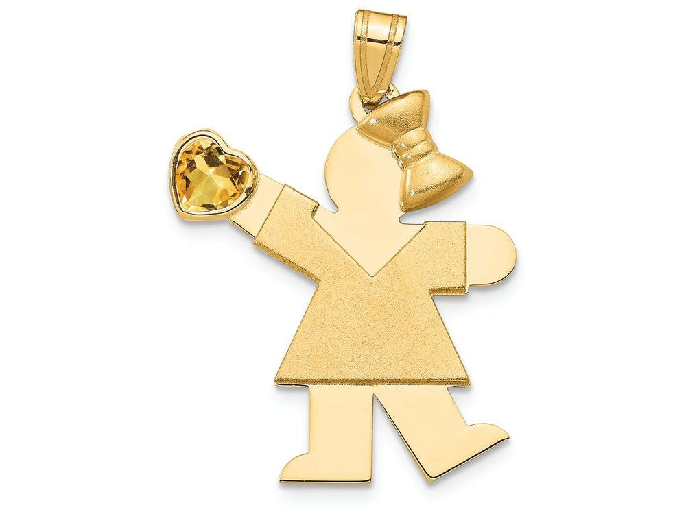 FJC Finejewelers 14k Yellow Gold Girl with CZ November Birth Month Stone Charm