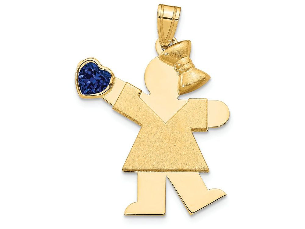 FJC Finejewelers 14k Yellow Gold Girl with CZ September Birth Month Stone Charm