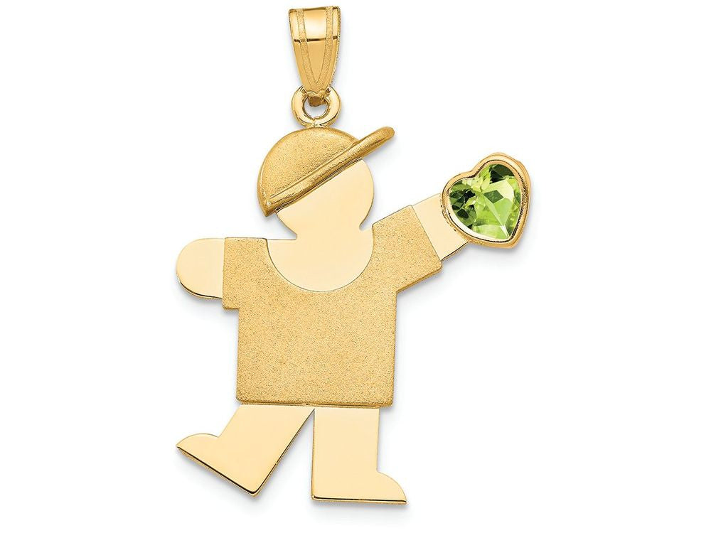 FJC Finejewelers 14k Yellow Gold Boy with CZ August Birth Month Stone Charm
