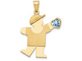 FJC Finejewelers 14k Yellow Gold Boy with CZ March Birth Month Stone Charm