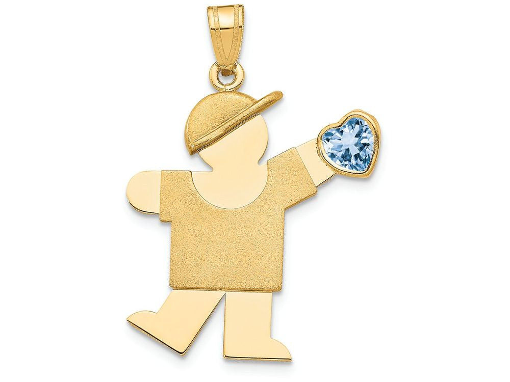 FJC Finejewelers 14k Yellow Gold Boy with CZ March Birth Month Stone Charm