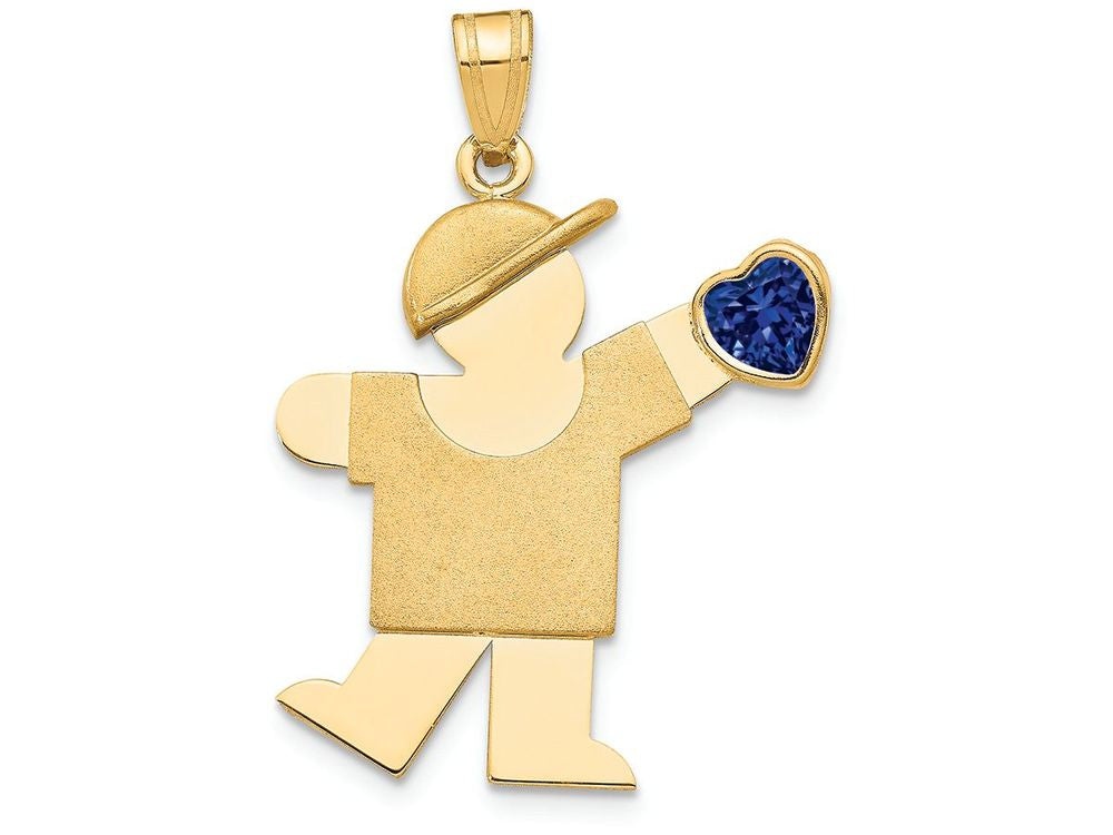 FJC Finejewelers 14k Yellow Gold Boy with CZ September Birth Month Stone Charm