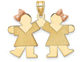 FJC Finejewelers 14k Two-tone Gold Small Double Girls Engravable Charm