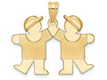 FJC Finejewelers 14k Yellow Gold Solid Double Boys Engravable Charm