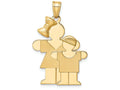 FJC Finejewelers 14k Yellow Gold Big Girl Little Boy Engravable Charm