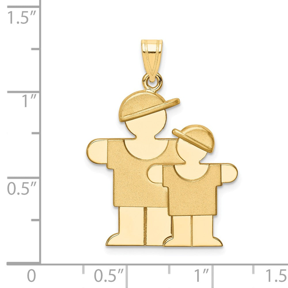 The Kids Big Boy and Little Boy Engraveable Charm / Pendant Necklace