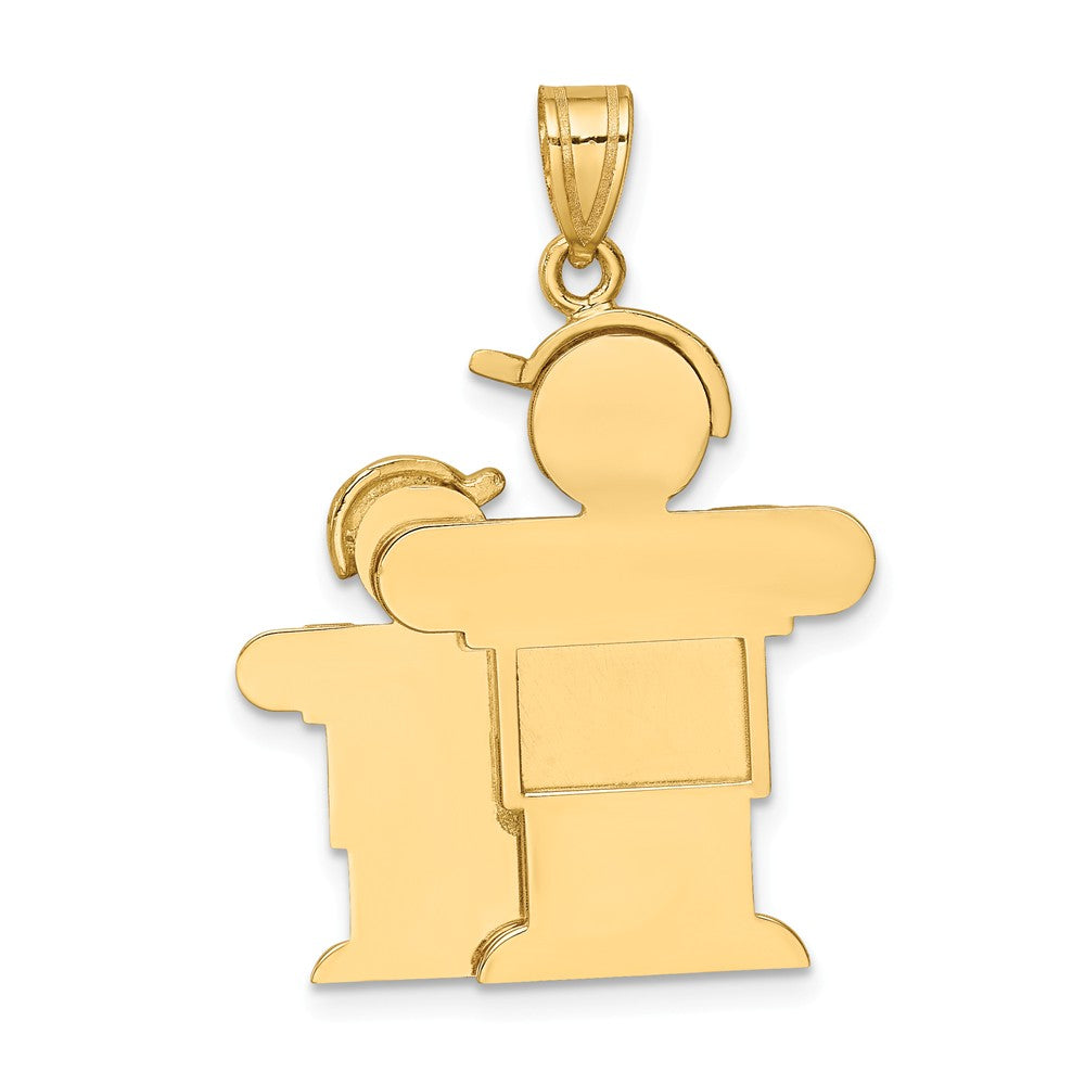 The Kids Big Boy and Little Boy Engraveable Charm / Pendant Necklace