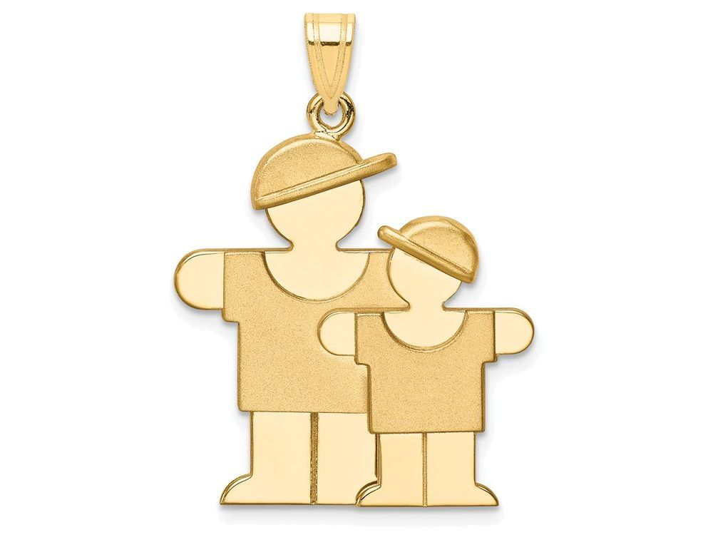 The Kids Big Boy and Little Boy Engraveable Charm / Pendant Necklace
