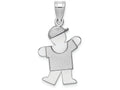 FJC Finejewelers 14k White Gold Small Boy with Hat On Left Engravable Charm