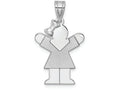 FJC Finejewelers 14k White Gold Small Girl with Bow On Left Engravable Charm