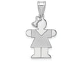 FJC Finejewelers 14k White Gold Small Girl with Bow On Left Engravable Charm