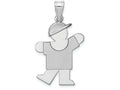 FJC Finejewelers 14k White Gold Medium Boy with Hat On Left Engravable Charm
