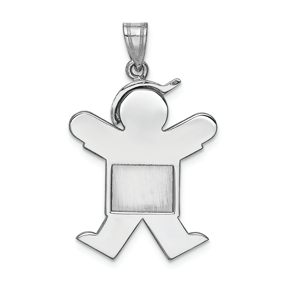 FJC Finejewelers 14k White Gold Medium Boy with Hat On Right Engravable Charm