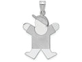 FJC Finejewelers 14k White Gold Medium Boy with Hat On Right Engravable Charm
